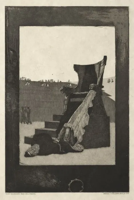 Framed Print : Vom Tode I, (Opus II, 1889) No. 6. Creator: Max Klinger (German, 1857-1920)