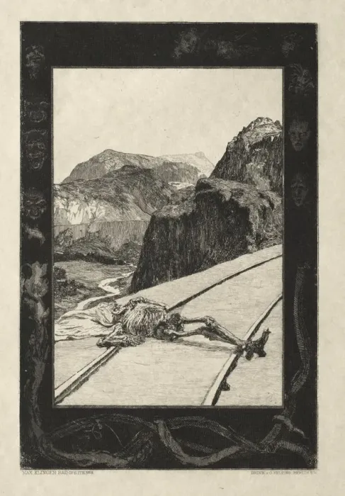 Framed Print : Vom Tode I, (Opus II, 1889) No. 8. Creator: Max Klinger (German, 1857-1920) Framed Print : Vom Tode I, (Opus II, 1889) No. 8. Creator: Max Klinger (German, 1857-1920)
