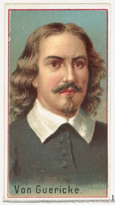 Framed Print : Von Guericke, printers sample for the Worlds Inventors souvenir album (A25 Framed Print : Von Guericke, printers sample for the Worlds Inventors souvenir album (A25