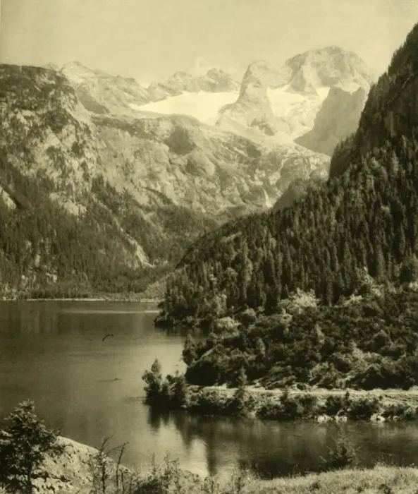 Framed Print : Vorderer Gosausee and the Dachstein Mountains, Upper Austria, c1935. Creator: Unknown Framed Print : Vorderer Gosausee and the Dachstein Mountains, Upper Austria, c1935. Creator: Unknown