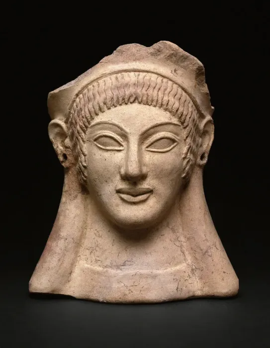 Framed Print : Votive (Gift) in the Shape of a Womans Head, about 500 BCE. Creator: Unknown Framed Print : Votive (Gift) in the Shape of a Womans Head, about 500 BCE. Creator: Unknown