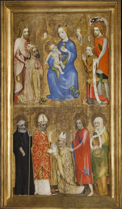 Framed Print : Votive Painting of Archbishop Jan Ocko of Vlasim, before 1371 Framed Print : Votive Painting of Archbishop Jan Ocko of Vlasim, before 1371