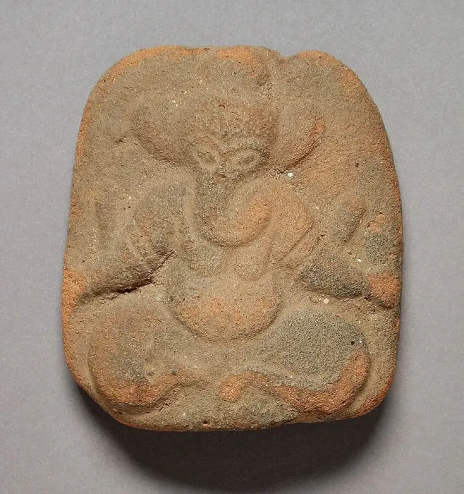 Framed Print : Votive Tablet with Ganesha, Lord of Obstacles, c.18th century. Creator: Unknown