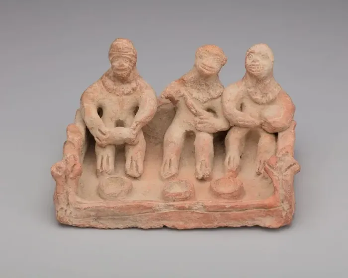 Framed Print : Votive Tank Shrine with Three Monkey Musicians, 1st / 2nd century. Creator: Unknown Framed Print : Votive Tank Shrine with Three Monkey Musicians, 1st / 2nd century. Creator: Unknown