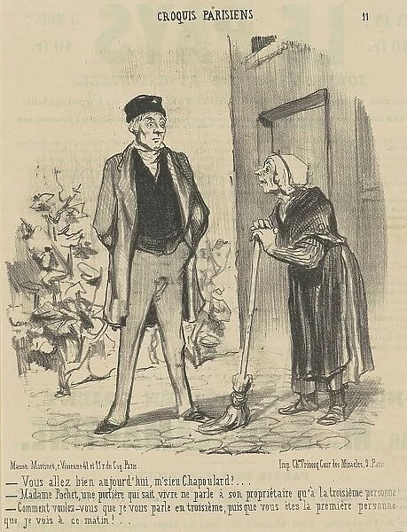 Vous allez bien aujourd'hui, M'sieu Chapoulard?... 19th century. Creator: Honore Daumier