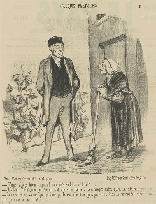 Framed Print : Vous allez bien aujourd'hui, M'sieu Chapoulard?... 19th century. Creator: Honore Daumier Framed Print : Vous allez bien aujourd'hui, M'sieu Chapoulard?... 19th century. Creator: Honore Daumier