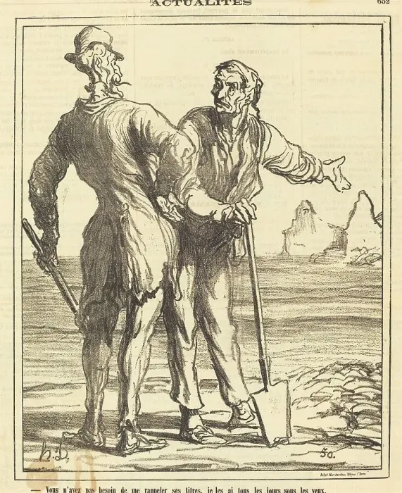 Framed Print : Vous n'avez pas besoin de me rappeler ses titres... 1871. Creator: Honore Daumier Framed Print : Vous n'avez pas besoin de me rappeler ses titres... 1871. Creator: Honore Daumier