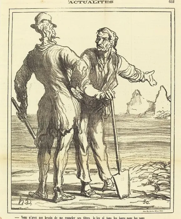 Framed Print : Vous n'avez pas besoin de me rappeler ses titres... 1871. Creator: Honore Daumier Framed Print : Vous n'avez pas besoin de me rappeler ses titres... 1871. Creator: Honore Daumier