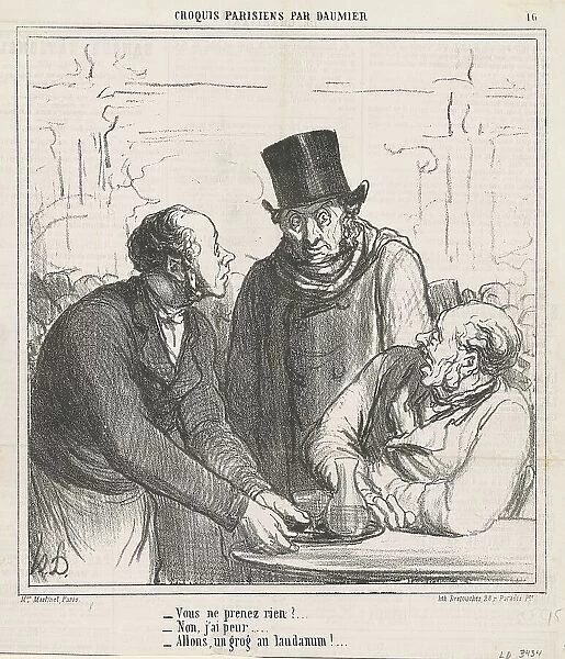 Vous ne prenez rien?, 19th century. Creator: Honore Daumier
