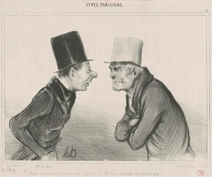 Framed Print : Vous raisonnez comme une canne!, 19th century. Creator: Honore Daumier Framed Print : Vous raisonnez comme une canne!, 19th century. Creator: Honore Daumier