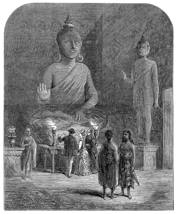 Framed Print : The Voyage to China: Buddhist Temple at Galle, Ceylon, 1872. Creator: J. J Framed Print : The Voyage to China: Buddhist Temple at Galle, Ceylon, 1872. Creator: J. J