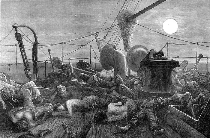 Framed Print : The Voyage to China: forecastle of a mail-steamer in the Red Sea, 1872. Creator: Matthew White Ridley Framed Print : The Voyage to China: forecastle of a mail-steamer in the Red Sea, 1872. Creator: Matthew White Ridley