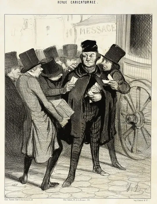 Framed Print : Un Voyage d agrément à Paris, 1843. Creator: Honore Daumier Framed Print : Un Voyage d agrément à Paris, 1843. Creator: Honore Daumier