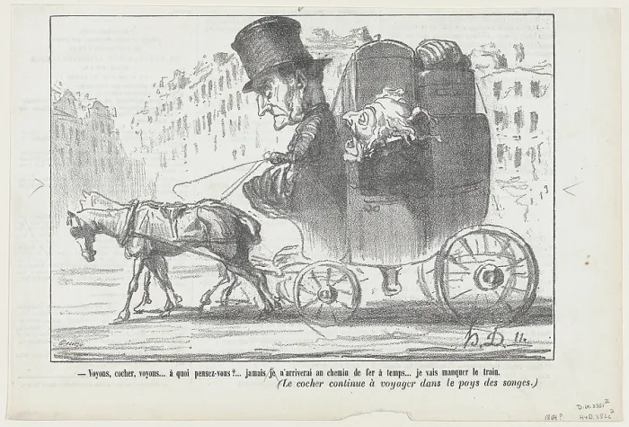 Framed Print : Voyons, cocher, voyons...a quoi pensez-vous?... 1864. Creator: Honore Daumier Framed Print : Voyons, cocher, voyons...a quoi pensez-vous?... 1864. Creator: Honore Daumier
