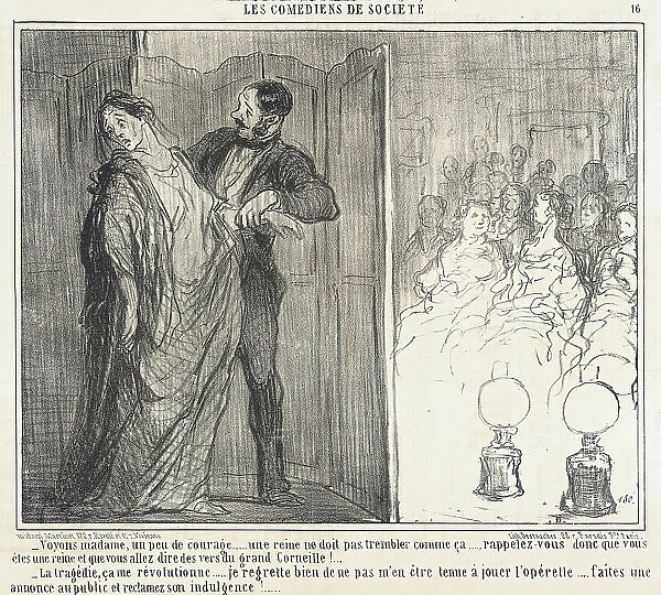 Voyons madame, un peu de courage... 1858. Creator: Honore Daumier