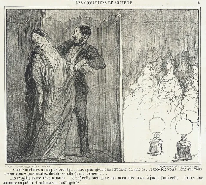 Framed Print : Voyons madame, un peu de courage... 1858. Creator: Honore Daumier Framed Print : Voyons madame, un peu de courage... 1858. Creator: Honore Daumier