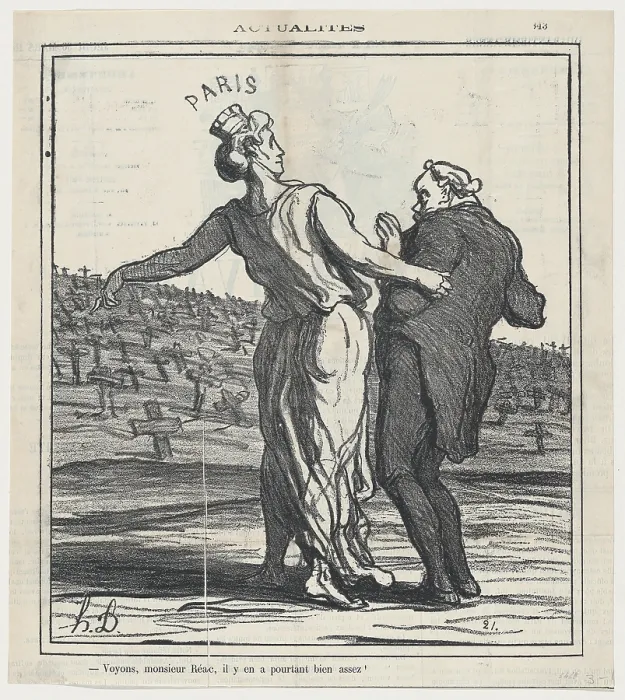 Framed Print : Voyons, monsieur Reac... 30 March 1871. Creator: Honore Daumier Framed Print : Voyons, monsieur Reac... 30 March 1871. Creator: Honore Daumier