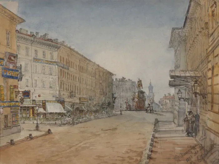 Framed Print : Voznesensky Prospekt in Saint Petersburg, 1859 Framed Print : Voznesensky Prospekt in Saint Petersburg, 1859