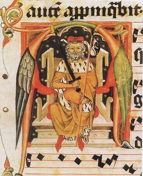 Vratislaus II of Bohemia (from the Vysehrad antiphonary). Artist: Anonymous