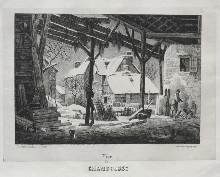 Framed Print : Vue de Chamboissy, 1820. Creator: Godefroy Engelmann (French, 1788-1839)