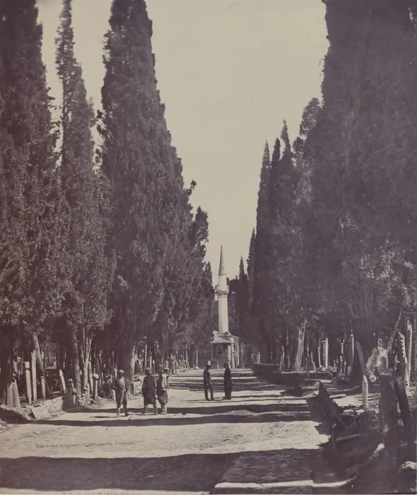 Framed Print : Vue dans le Grand Cimetiere de Scutari (Scene in the Large Cemetery of Scutari), 1857. Creator: James Robertson Framed Print : Vue dans le Grand Cimetiere de Scutari (Scene in the Large Cemetery of Scutari), 1857. Creator: James Robertson