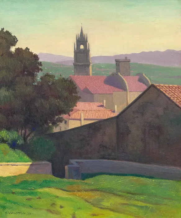 Framed Print : Vue d'Avignon, 1920. Creator: Vallotton, Felix Edouard (1865-1925) Framed Print : Vue d'Avignon, 1920. Creator: Vallotton, Felix Edouard (1865-1925)