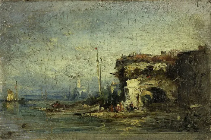 Framed Print : Vue d'Italie : la vieille porte. Creator: Felix Francois Georges Philibert Ziem Framed Print : Vue d'Italie : la vieille porte. Creator: Felix Francois Georges Philibert Ziem