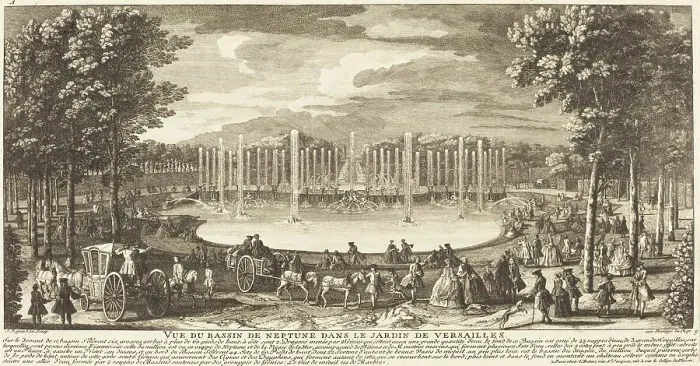 Framed Print : Vue du Bassin de Neptune dans le Jardin de Versailles. Creator: Jacques Rigaud Framed Print : Vue du Bassin de Neptune dans le Jardin de Versailles. Creator: Jacques Rigaud