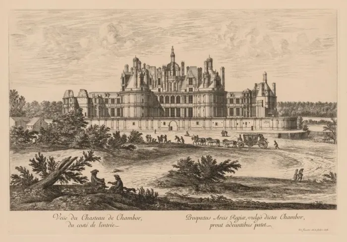 Framed Print : Vue du Chateau de Chambord, du cote de lentree, 1678. Creator Framed Print : Vue du Chateau de Chambord, du cote de lentree, 1678. Creator