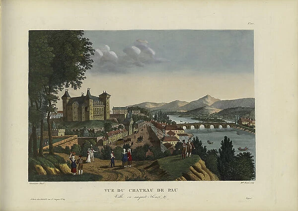Vue du château de Pau, ville où naquit Henri IV (The Pau Castle, birthplace of Henry IV.), 1817-1824 Creator: Courvoisier-Voisin, Henri (1757-1830)