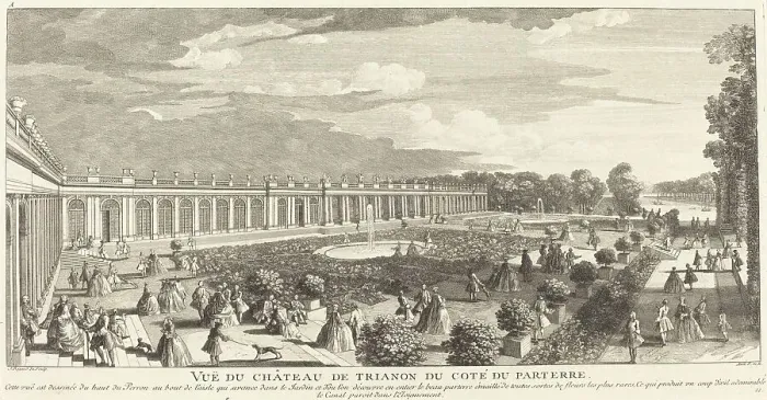 Framed Print : Vue du Chateau de Trianon du Cote du Parterre. Creator: Jacques Rigaud Framed Print : Vue du Chateau de Trianon du Cote du Parterre. Creator: Jacques Rigaud