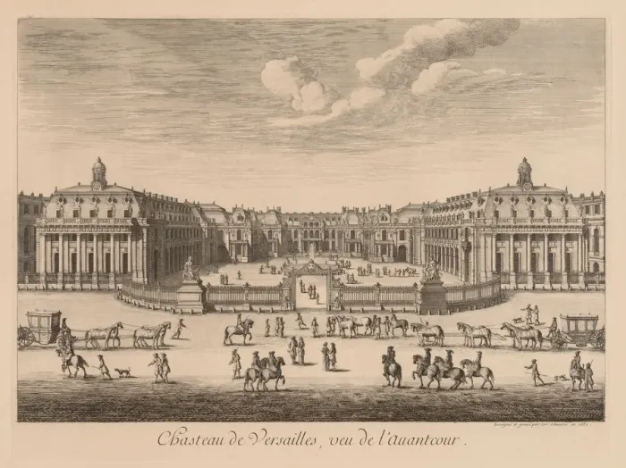 Framed Print : Vue du Chateau de Versailles, vu de lavant-cour, 1682. Creator: Israel Silvestre (French Framed Print : Vue du Chateau de Versailles, vu de lavant-cour, 1682. Creator: Israel Silvestre (French