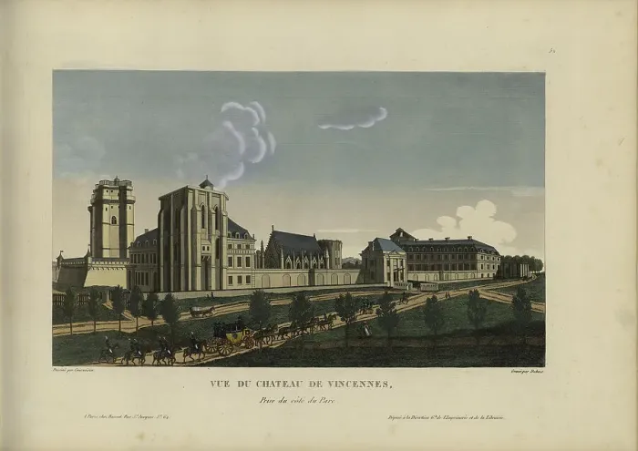 Framed Print : Vue du château de Vincennes, prise du côté du parc, 1817-1824. Creator: Courvoisier-Voisin, Henri (1757-1830) Framed Print : Vue du château de Vincennes, prise du côté du parc, 1817-1824. Creator: Courvoisier-Voisin, Henri (1757-1830)