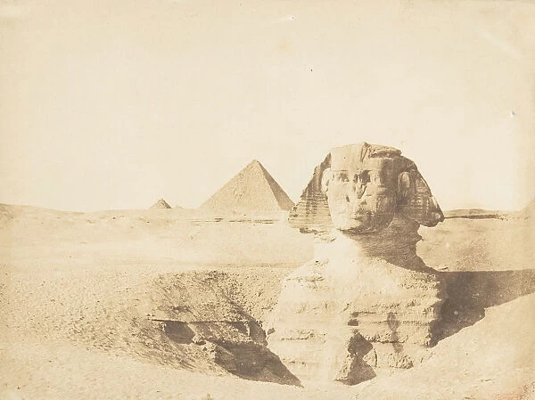 Vue du grand Sphinx et de la grande pyramide de Menkazeh (Mycerinus), December 1849