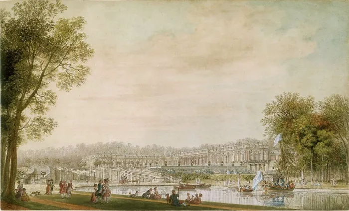 Framed Print : Vue du Grand Trianon, 1780. Creator: Lespinasse, Louis-Nicolas de (1734-1808) Framed Print : Vue du Grand Trianon, 1780. Creator: Lespinasse, Louis-Nicolas de (1734-1808)
