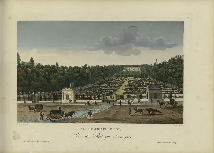 Framed Print : Vue du Jardin du roi, prise du pont qui est en face, 1817-1824. Creator: Courvoisier-Voisin, Henri (1757-1830) Framed Print : Vue du Jardin du roi, prise du pont qui est en face, 1817-1824. Creator: Courvoisier-Voisin, Henri (1757-1830)