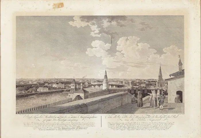 Framed Print : Vue du Kremlin et de ses environs à Moscou, 1799. Creator: Barthe, Gerard, de la (1730-1810) Framed Print : Vue du Kremlin et de ses environs à Moscou, 1799. Creator: Barthe, Gerard, de la (1730-1810)