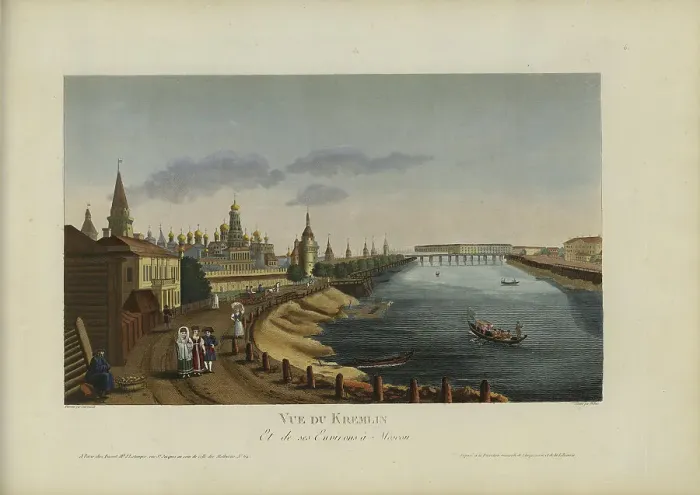 Framed Print : Vue du Kremlin, et de ses environs à Moscou, 1817-1824. Creator: Courvoisier-Voisin, Henri (1757-1830) Framed Print : Vue du Kremlin, et de ses environs à Moscou, 1817-1824. Creator: Courvoisier-Voisin, Henri (1757-1830)