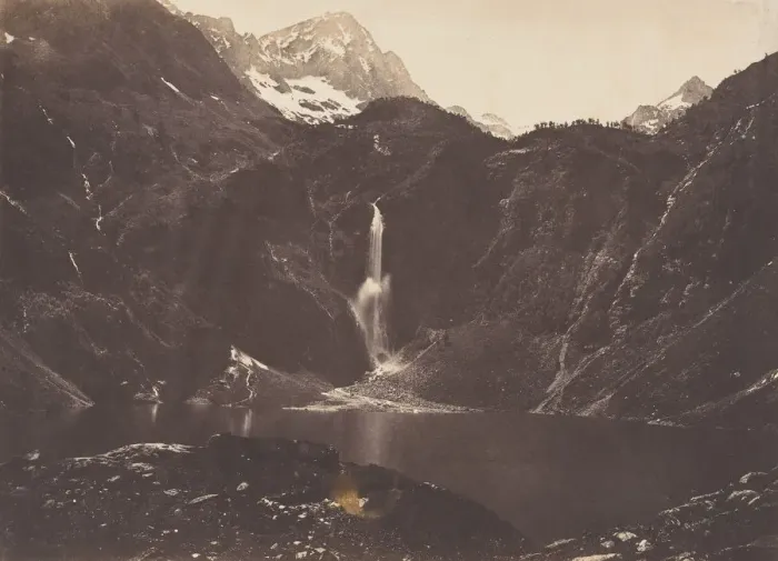 Framed Print : Vue du lac d Oo ou Seculejo, Bagnere de Luchon, 1853. Creator: Joseph Vigier Framed Print : Vue du lac d Oo ou Seculejo, Bagnere de Luchon, 1853. Creator: Joseph Vigier