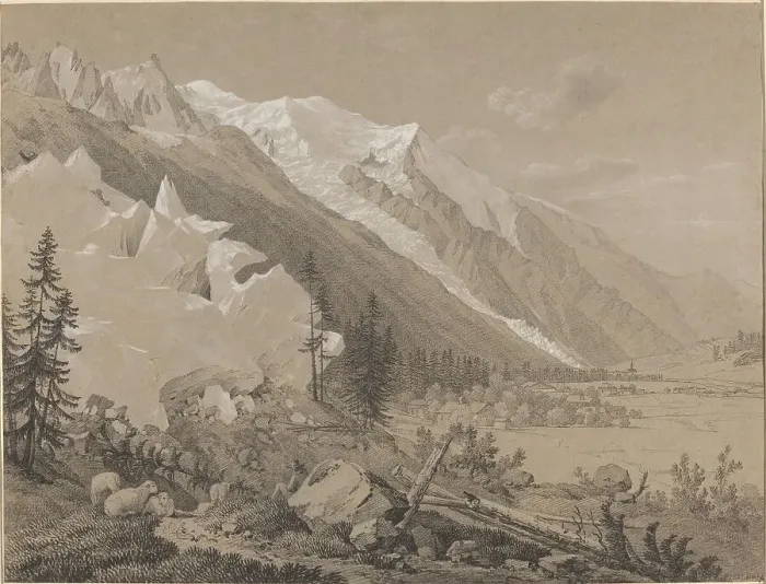 Framed Print : Vue du Mont Blanc. Creator: Jean-Antoine Linck Framed Print : Vue du Mont Blanc. Creator: Jean-Antoine Linck