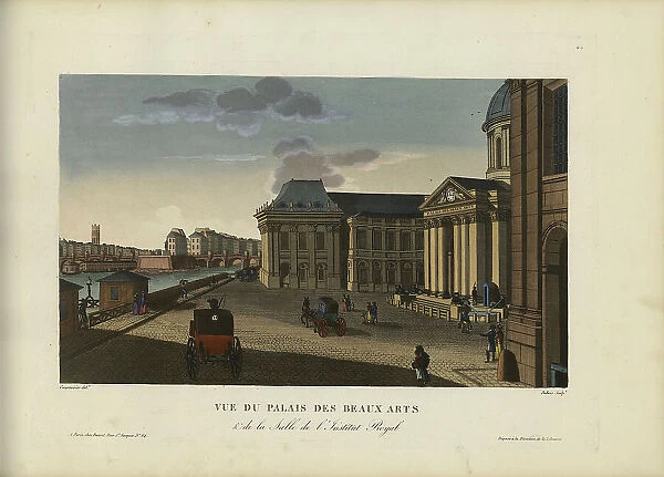 Vue du Palais des Beaux-arts et de la salle de l'Institut royal, 1817-1824. Creator: Courvoisier-Voisin, Henri (1757-1830)