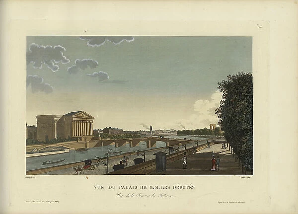 Vue du Palais de M.M. les députés, prise de la terrasse des Tuileries, 1817-1824. Creator: Courvoisier-Voisin, Henri (1757-1830)