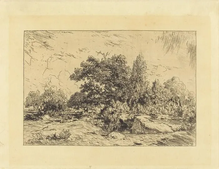 Framed Print : Vue du Plateau de Bellecroix, 1848-1849. Creator: Theodore Rousseau Framed Print : Vue du Plateau de Bellecroix, 1848-1849. Creator: Theodore Rousseau