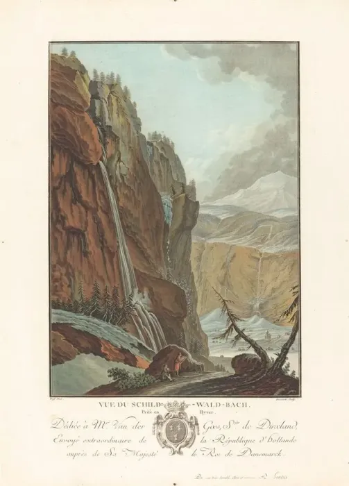 Framed Print : Vue du Schild-Wald-Bach prise en Hyver, 1785. Creator: Charles-Melchior Descourtis Framed Print : Vue du Schild-Wald-Bach prise en Hyver, 1785. Creator: Charles-Melchior Descourtis
