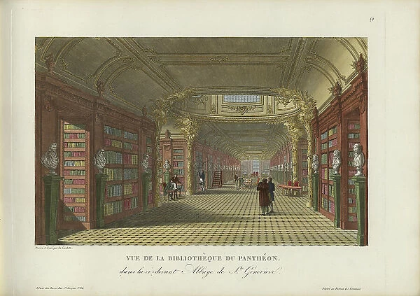 Vue de la bibliothèque du Panthéon, dans la ci-devant abbaye de Sainte-Geneviève, 1817-1824. Creator: Courvoisier-Voisin, Henri (1757-1830)