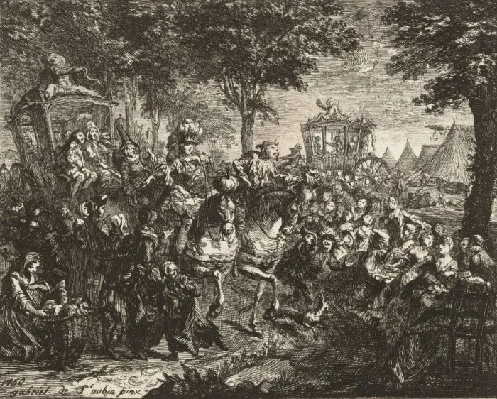 Framed Print : Vue de la Foire de Beson, 1750. Creator: Gabriel de Saint-Aubin Framed Print : Vue de la Foire de Beson, 1750. Creator: Gabriel de Saint-Aubin
