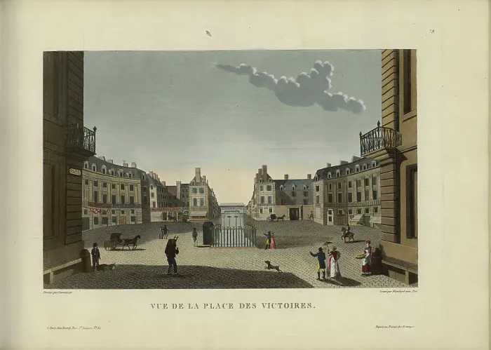 Framed Print : Vue de la place des Victoires, 1817-1824. Creator: Courvoisier-Voisin, Henri (1757-1830) Framed Print : Vue de la place des Victoires, 1817-1824. Creator: Courvoisier-Voisin, Henri (1757-1830)