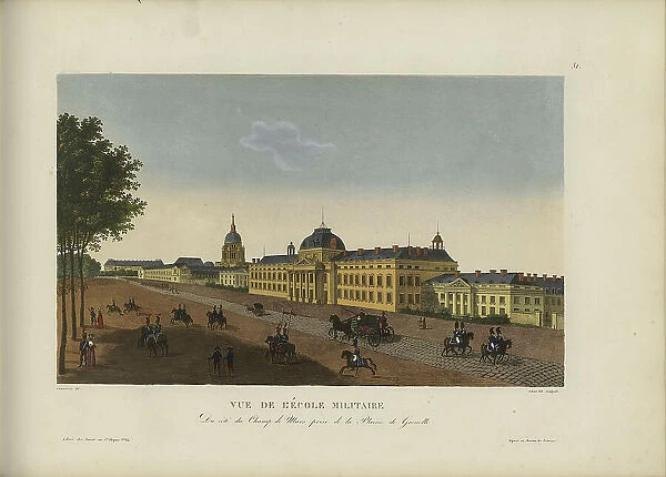 Vue de l'Ecole militaire, du côté du Champ-de-mars prise de la plaine de Grenelle, 1817-1824. Creator: Courvoisier-Voisin, Henri (1757-1830)