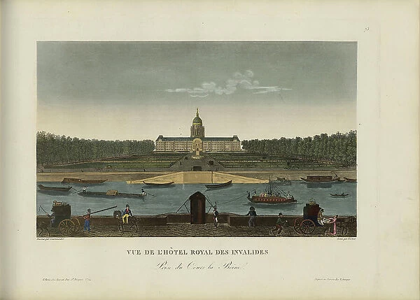 Vue de l'hôtel royal des Invalides, prise du Cours-la-Reine, 1817-1824. Creator: Courvoisier-Voisin, Henri (1757-1830)