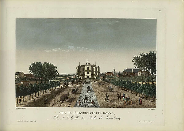 Vue de l'Observatoire royal, prise de la grille du jardin du Luxembourg, 1817-1824. Creator: Courvoisier-Voisin, Henri (1757-1830)